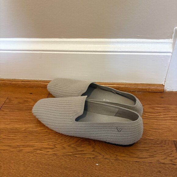 Vivaia Rosie Square-Toe Fluffy Loafers in Grey - 40 - Picture 7 of 9